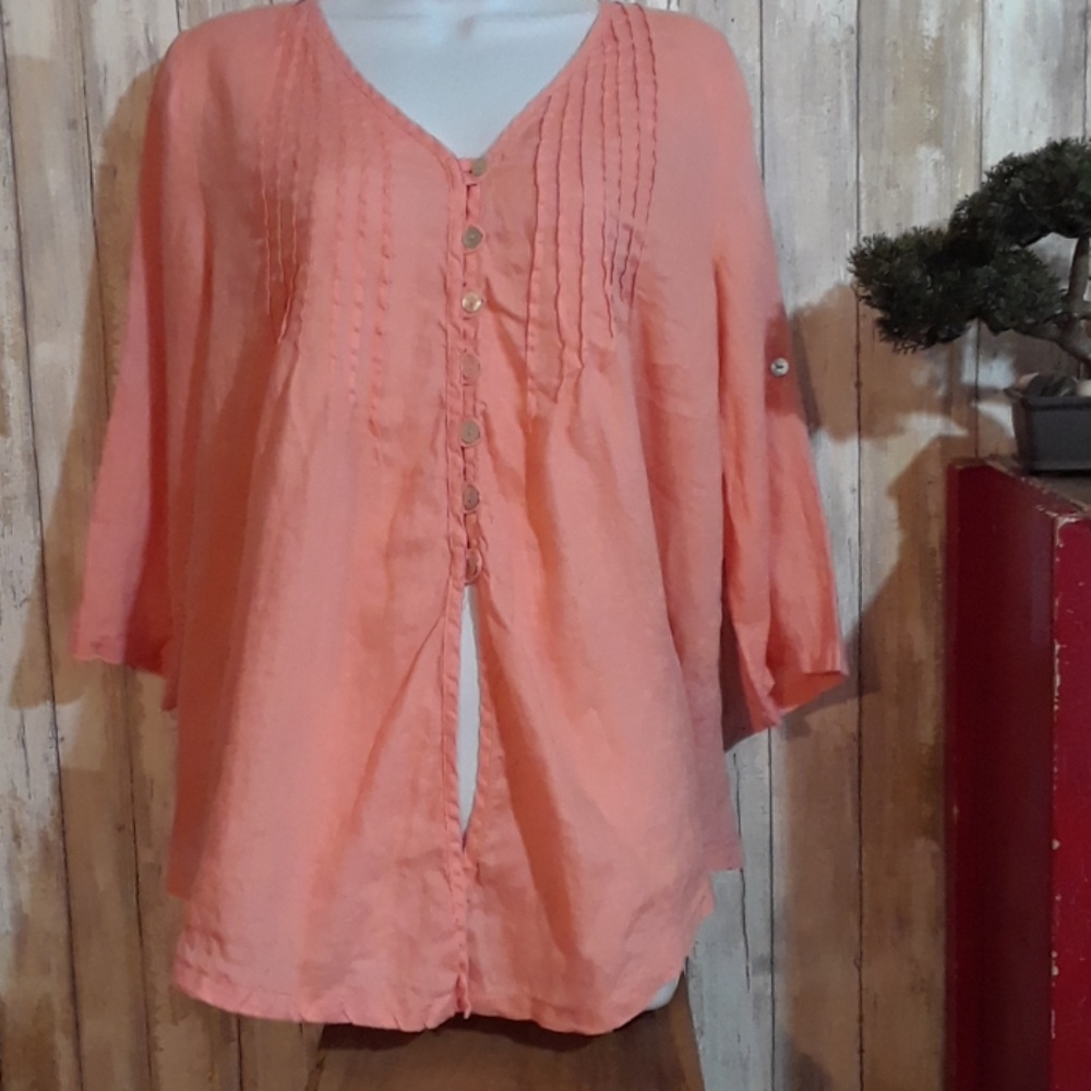 Blouse Soft Surroundings size PM long sleeved